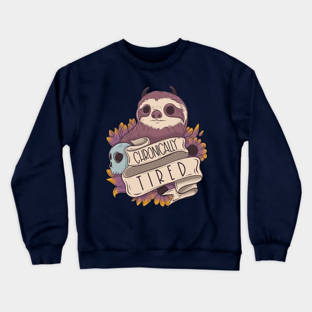 Chronically tired sloth Crewneck Sweatshirt by Jess Adams